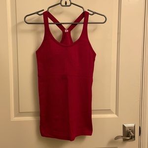 Lululemon red workout tank top